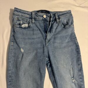 GAP Blue Skinny Jeans with Distressed Details